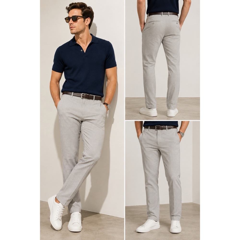 Express Relaxed Fit Dress Pants Men's 32x36(31) Beige Cotton Stretch Casual